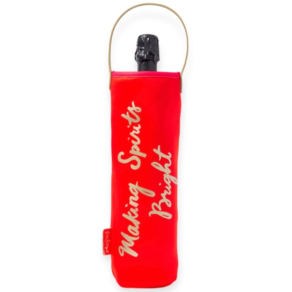 LILLY PULITZER Gift Bag Insulted Wine Tote Ruby Red “Making Spirts Bright” NWT